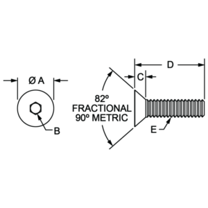 M6-x-12.00mm-Flat-Head-Socket-Cap-Screw-graph
